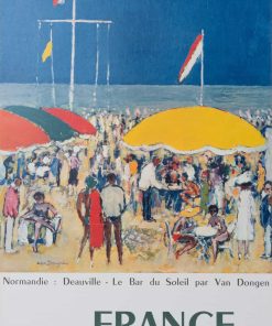 Affiche Originale, Van Dongen, Plage Deauville Normandie, Fauve, Mer Soleil 1960