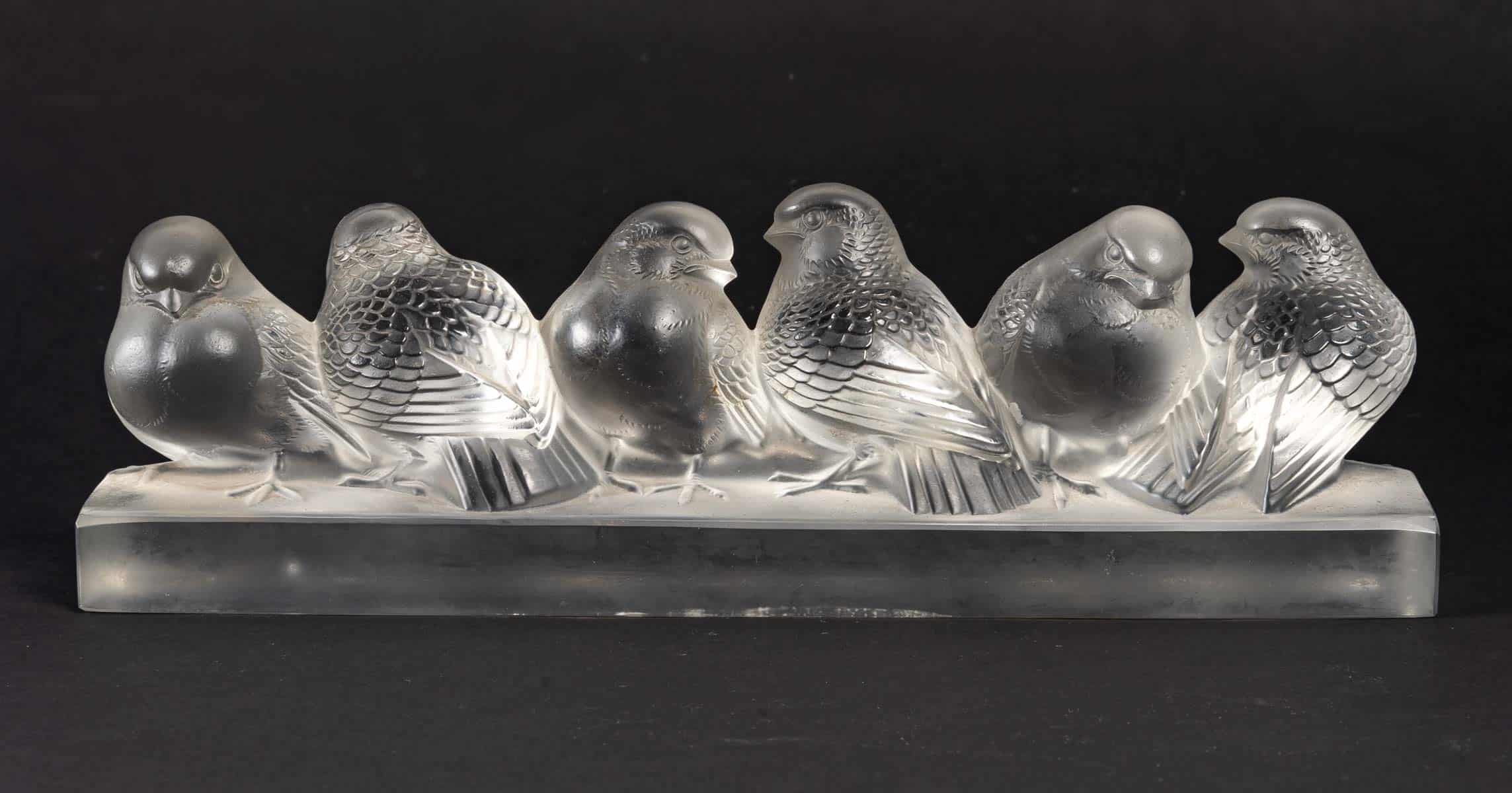 René Lalique. Ensemble De Six Moineaux Sur Une Branche - Image 4