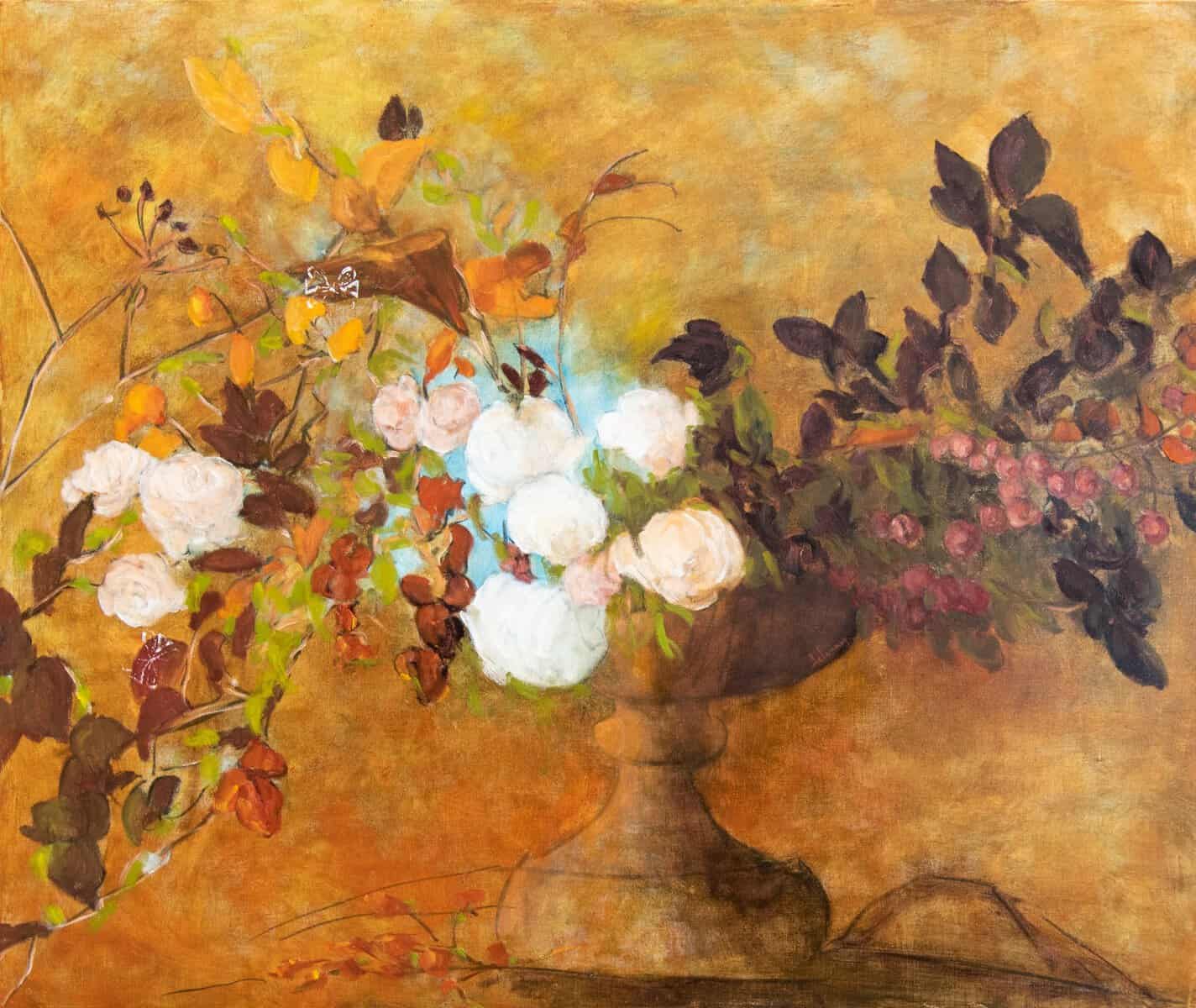 Tableau à l’huile intitulé « Les Fleurs du Bien » n°20 de l’artiste Isabelle Delannoy