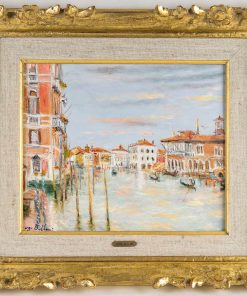 Serge Belloni (1925-2005) – La Maison Rose sur le Grand Canal huile sur panneau vers 1994