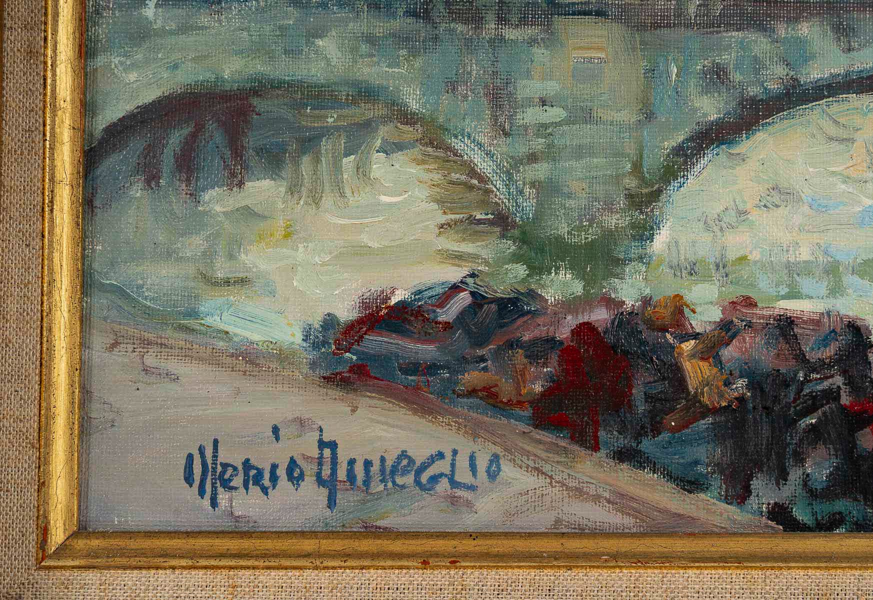 Mério Ameglio (1897-1970) Vue du Pont-Neuf huile sur toile vers 1950 - Image 4