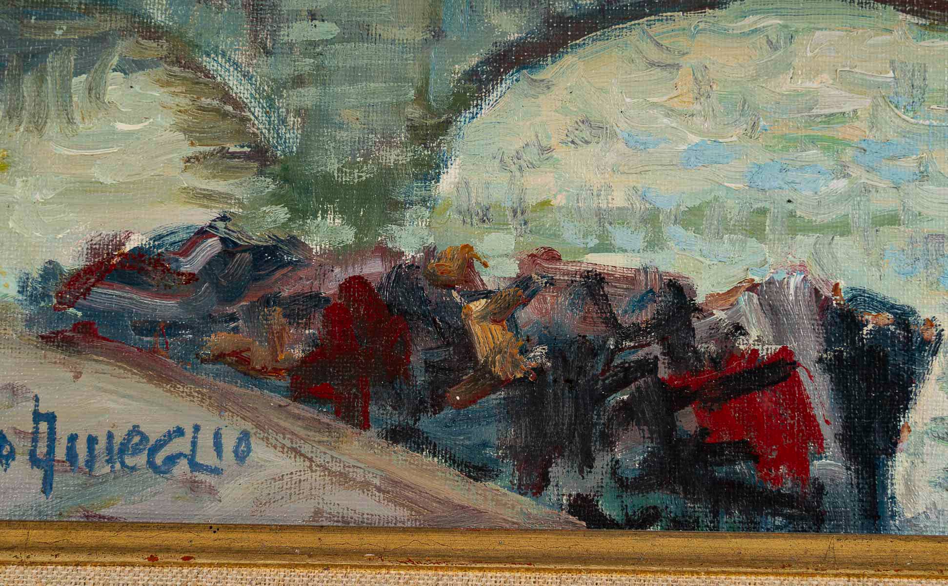 Mério Ameglio (1897-1970) Vue du Pont-Neuf huile sur toile vers 1950 - Image 5