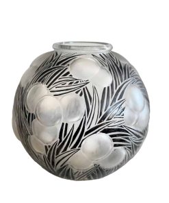 René Lalique : « Oranges » Vase en verre émaillé givré