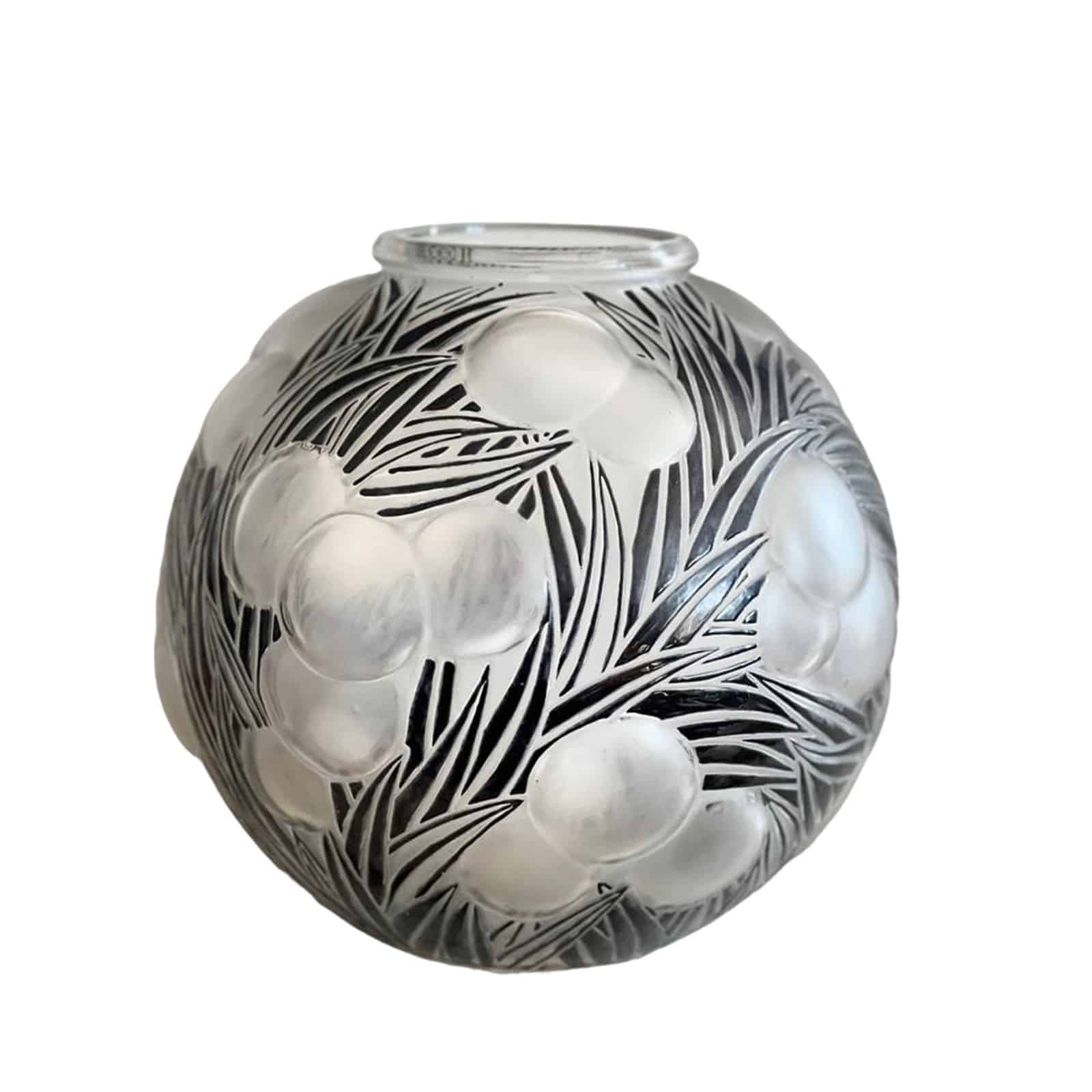 René Lalique : « Oranges » Vase en verre émaillé givré